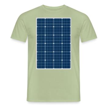 Cellule solaire, photovoltaïque, énergie solaire, panneau solaire - T-shirt homme - vert sauge - Devant - AI Model Male 178 light (178cm)