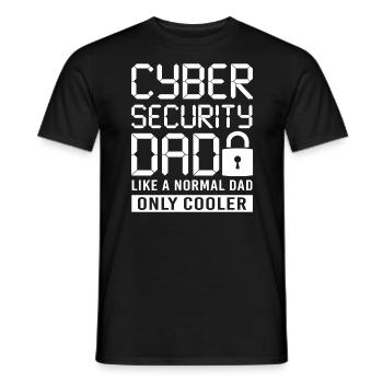 Politique de confidentialité de Cyber Security Papa - T-shirt homme - noir - Devant - AI Model Male 178 light (178cm)