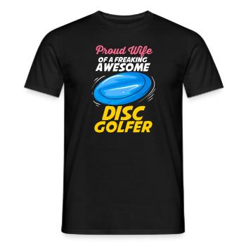 Épouse d’un disc golfeur disc golf - T-shirt homme - noir - Devant - AI Model Male 178 light (178cm)