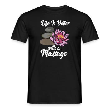 Massagetherapie Das Leben ist besser mit einer Massage - Männer T-Shirt - Schwarz - Vorne - AI Model Male 178 light (178cm)