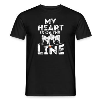 Mon cœur est en jeu I Joueur de ligne offensive I - T-shirt homme - noir - Devant - AI Model Male 178 light (178cm)