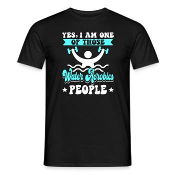 Water Aerobics People I Water Aerobics I Aqua - Men's T-Shirt - black - Front - AI Model Male 178 light (178cm)