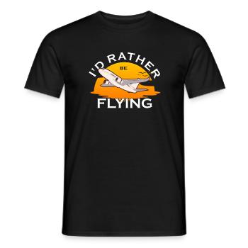 Ich würde lieber fliegen Flugzeug Pilot Luftfahrt - Männer T-Shirt - Schwarz - Vorne - AI Model Male 178 light (178cm)
