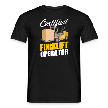 Certified Forklift Operator Forklift Driver - Men's T-Shirt - black - Front - AI Model Male 178 light (178cm)