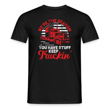 LKW Fahrer Lastwagenfahrer - Männer T-Shirt - Schwarz - Vorne - AI Model Male 178 light (178cm)