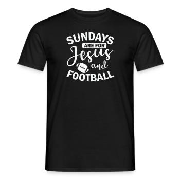 Sundays are for Jesus and Football Amerika - Männer T-Shirt - Schwarz - Vorne - AI Model Male 178 light (178cm)
