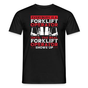 Opérateur de chariot élévateur - T-shirt homme - noir - Devant - AI Model Male 178 light (178cm)