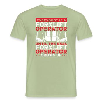 Forklift Operator - Men's T-Shirt - sage - Front - AI Model Male 178 light (178cm)