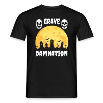 Grave Damnation - Halloween Cemetery - Men's T-Shirt - black - Front - AI Model Male 178 light (178cm)