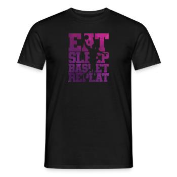 Eat Sleep Basketball Repeat Ballsport USA - Men's T-Shirt - black - Front - AI Model Male 178 light (178cm)