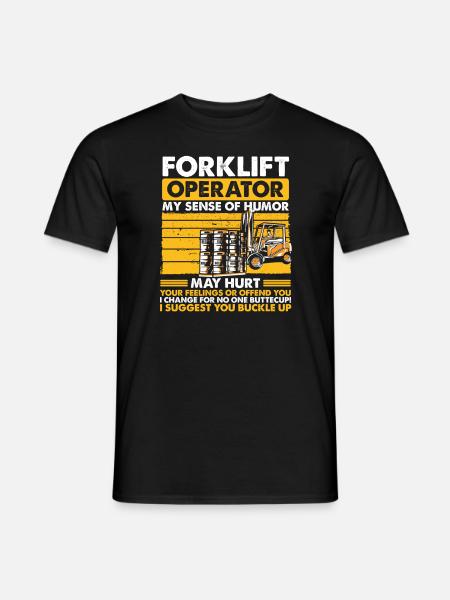 Gabelstapler Staplerfahrer Geschenk - Männer T-Shirt - Schwarz