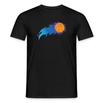 Basketball mit blauen Flammen Ballsport USA - Männer T-Shirt - Schwarz - Vorne - AI Model Male 178 light (178cm)