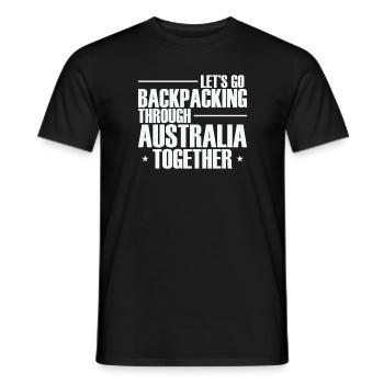 Let's go Backpacking through Australia together - Men's T-Shirt - black - Front - AI Model Male 178 light (178cm)