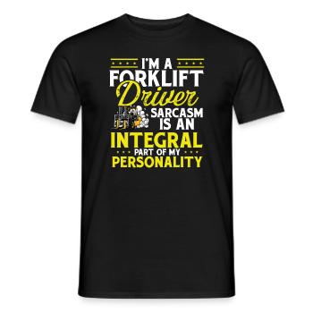 Opérateur de chariot élévateur Je suis conducteur de chariot élévateur - T-shirt homme - noir - Devant - AI Model Male 178 light (178cm)