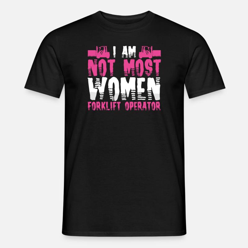 Staplerfahrerin - Männer T-Shirt - Schwarz