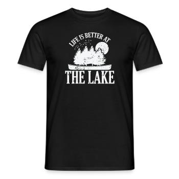 Life is better at the Lake Kayak Paddle Boat - Men's T-Shirt - black - Front - AI Model Male 178 light (178cm)