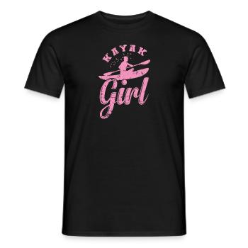 Kayak Girl Water Paddle Boat Canoeing - Men's T-Shirt - black - Front - AI Model Male 178 light (178cm)
