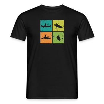 Kayak and Canoe Boat Paddle Boat Canoeing - Men's T-Shirt - black - Front - AI Model Male 178 light (178cm)