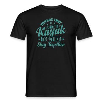 Friends that Kayak together stay together - Männer T-Shirt - Schwarz - Vorne - AI Model Male 178 light (178cm)