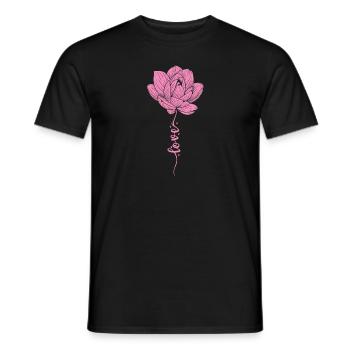 Lotosblume Pflanze Blume Lotosblüte Garten - Männer T-Shirt - Schwarz - Vorne - AI Model Male 178 light (178cm)