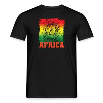 Löwe Bevölkerung Kontinent Afrika Karte - Männer T-Shirt - Schwarz - Vorne - AI Model Male 178 light (178cm)