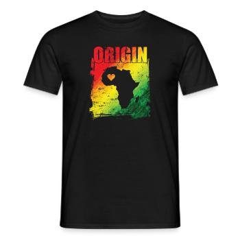 Origin Karte Afrika Herz Kontinent Afrika - Männer T-Shirt - Schwarz - Vorne - AI Model Male 178 light (178cm)