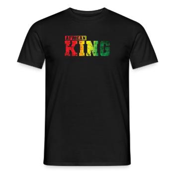 African King Land Kontinent Afrika Karte - Männer T-Shirt - Schwarz - Vorne - AI Model Male 178 light (178cm)