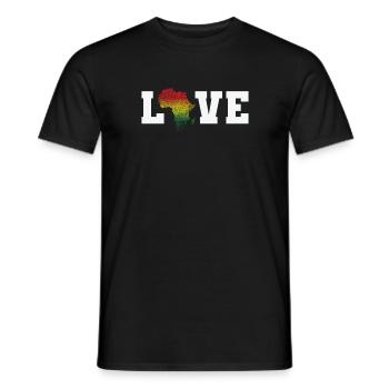 Love Bevölkerung Kontinent Afrika Karte - Männer T-Shirt - Schwarz - Vorne - AI Model Male 178 light (178cm)