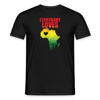 Everybody Loves Kontinent Afrika Karte - Männer T-Shirt - Schwarz - Vorne - AI Model Male 178 light (178cm)