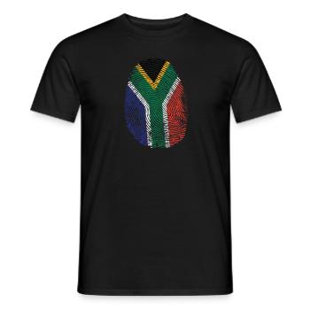 Fingerabdruck Südafrika D.N.A. Kontinent - Männer T-Shirt - Schwarz - Vorne - AI Model Male 178 light (178cm)