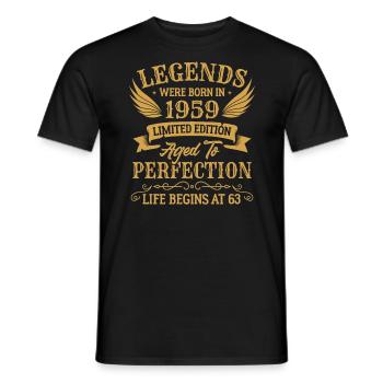 Les légendes sont nées en 1959 édition limitée - T-shirt homme - noir - Devant - AI Model Male 178 light (178cm)