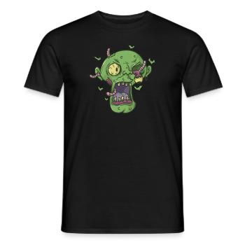 tête d’Halloween effrayante avec des vers - T-shirt homme - noir - Devant - AI Model Male 178 light (178cm)