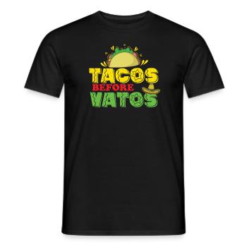 Tacos before Vatos Feiertag Mexiko USA - Männer T-Shirt - Schwarz - Vorne - AI Model Male 178 light (178cm)