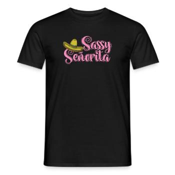 Sassy Senorita Sombrero Holiday Mexico - Men's T-Shirt - black - Front - AI Model Male 178 light (178cm)