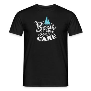Boat Hair ne se soucie pas du sport de voilier - T-shirt homme - noir - Devant - AI Model Male 178 light (178cm)