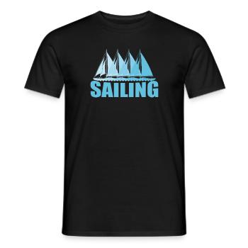 Sailing Sailing Boat Water Sports Wind - Men's T-Shirt - black - Front - AI Model Male 178 light (178cm)