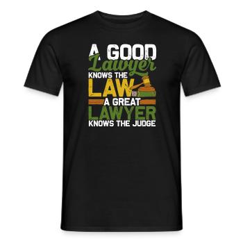 A Good Lawyer Knows The Law Great Barrister Judge - Men's T-Shirt - black - Front - AI Model Male 178 light (178cm)