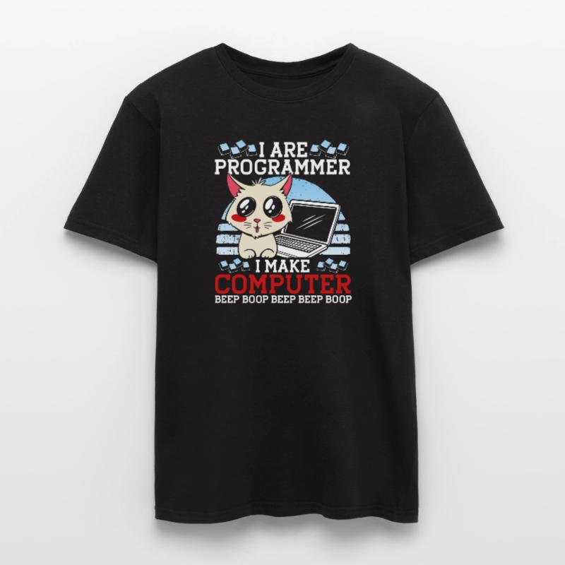 Je suis programmeur Funny Cat Coder Computer Kitty T-shirt homme