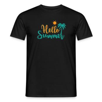 Hello Summer Holiday Leisure Holidays Travel - Men's T-Shirt - black - Front - AI Model Male 178 light (178cm)