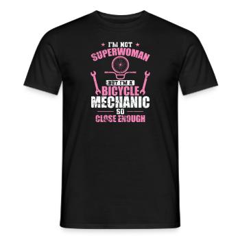Je ne suis pas une Superwoman Je suis mécanicienne de vélo - T-shirt homme - noir - Devant - AI Model Male 178 light (178cm)