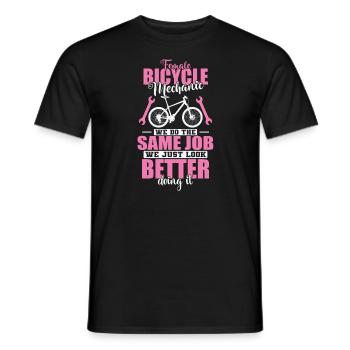 Femme mécanicienne de vélo Juste avoir l’air mieux en le faisant - T-shirt homme - noir - Devant - AI Model Male 178 light (178cm)