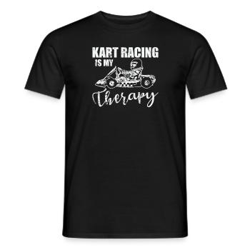 Kart Racing is my Therapy Gokart Race - Men's T-Shirt - black - Front - AI Model Male 178 light (178cm)