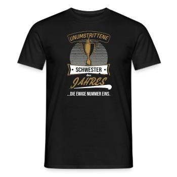 Sister of the Year Award Trophy for Sis - Men's T-Shirt - black - Front - AI Model Male 178 light (178cm)