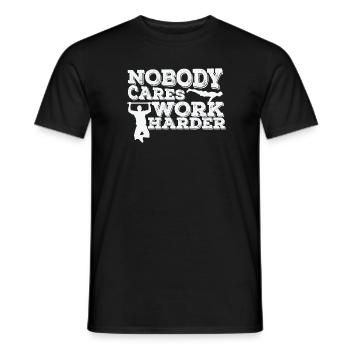 Nobody cares Work Harder Fitness Workout - Men's T-Shirt - black - Front - AI Model Male 178 light (178cm)