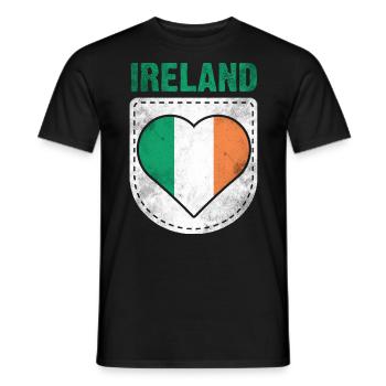 Ireland Flag Irish - Men's T-Shirt - black - Front - AI Model Male 178 light (178cm)
