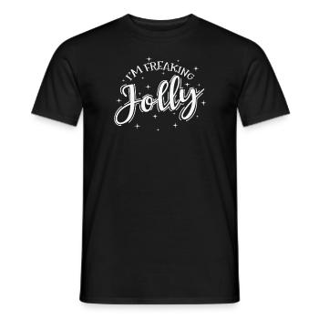 I'm freaking Jolly Christmas Xmas - Men's T-Shirt - black - Front - AI Model Male 178 light (178cm)