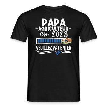 2023 Papa Agriculteur Agriculture Bébé Naissance - T-shirt homme - noir - Devant - AI Model Male 178 light (178cm)