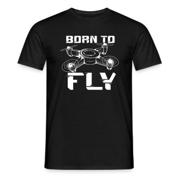 born to fly drone - Männer T-Shirt - Schwarz - Vorne - AI Model Male 178 light (178cm)