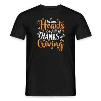 Que nos cœurs soient pleins de remerciements et de dons - T-shirt homme - noir - Devant - AI Model Male 178 light (178cm)