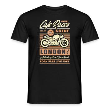 Cafe Racer Vintage Londres Retro Motorbike Design - T-shirt homme - noir - Devant - AI Model Male 178 light (178cm)